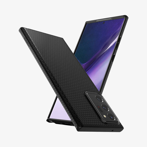 ACS01392 - Galaxy Note 20 Ultra Liquid Air Case in matte black showing the back